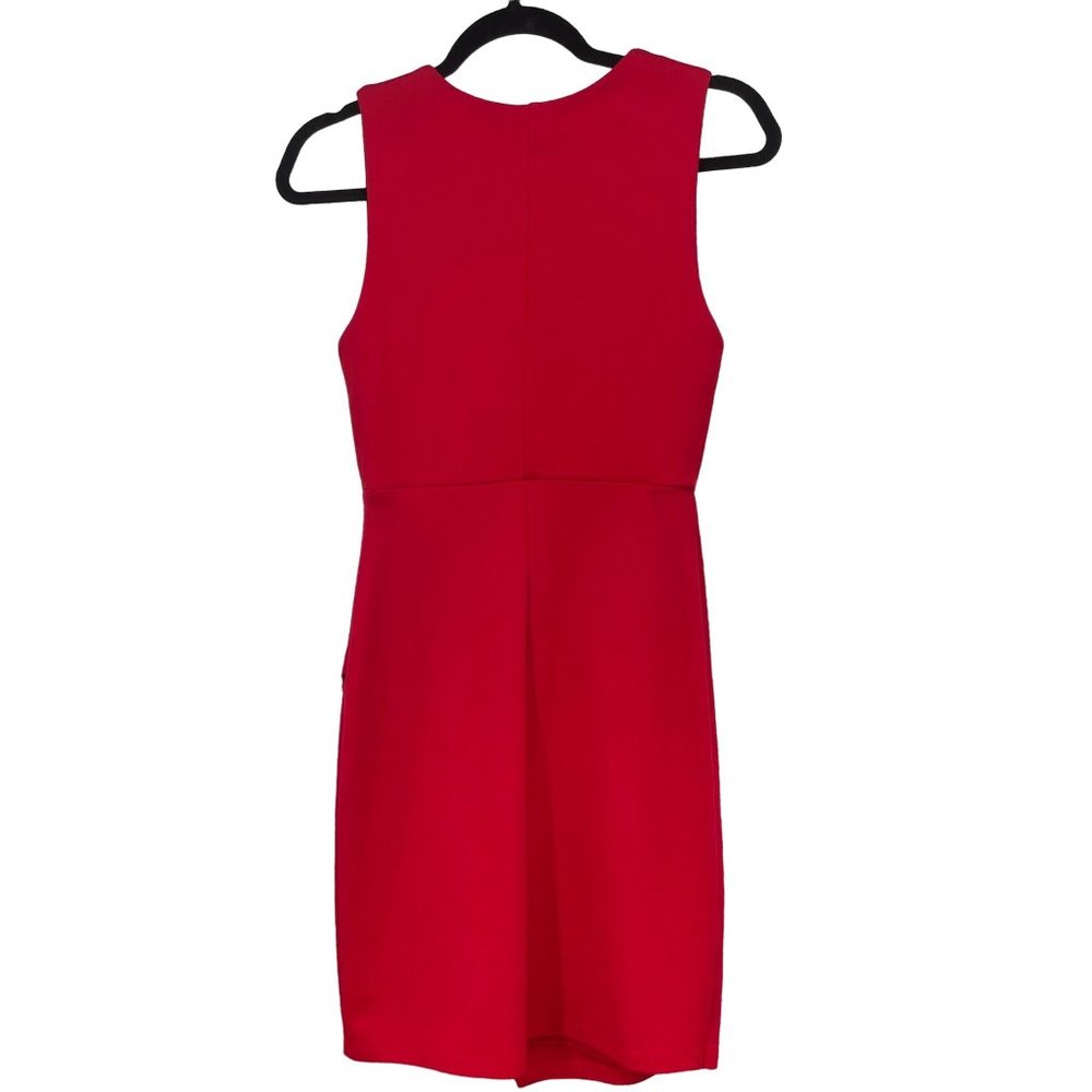 Size Small Sexy Red Mini Cocktail Dress Plunging V-Neck Bodycon NEW Fraiche by J - Picture 4 of 5